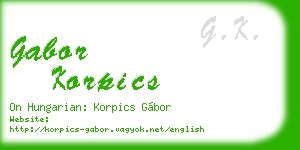 gabor korpics business card
